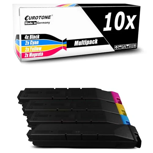 10x Eurotone tonercartridges compatibel met Kyocera TK-8705 – Zwart/Cyaan/Magenta/Geel – voor 6550ci, 6551ci