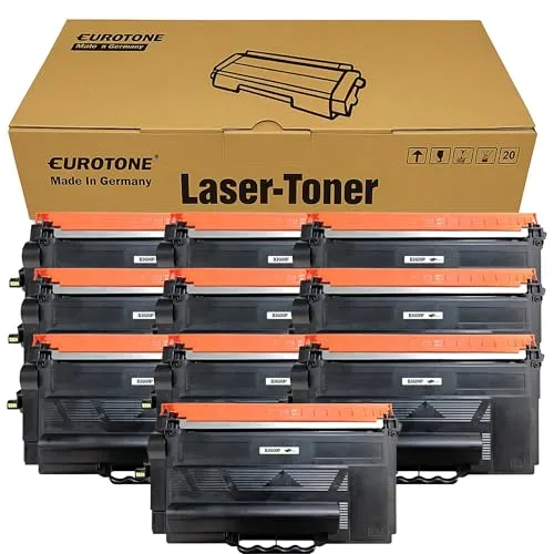 10 картриджей с тонером Eurotone, совместимых с Brother 3600XL – черные – для Brother DCP-L 5510 DW, Brother HL-L 5210 DN