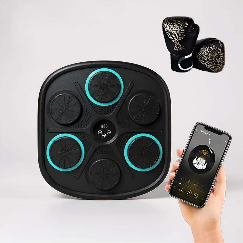 Musik Box Maschine mit Handschuhen – Fitness Boxen, Reaktions- & Stressabbau Training