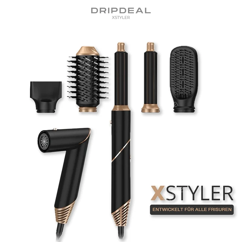 XStyler Dripdeal | 5-in-1 Hairstyling Tool für Glätten, Locken & Volumen
