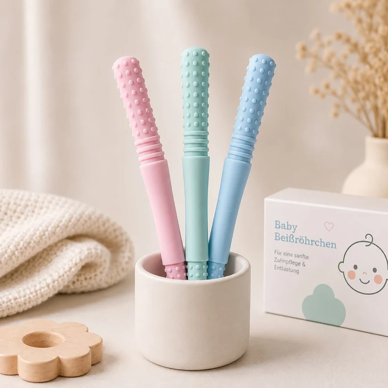 Baby Teether DripDeal BPA-frei + Zahnungshilfe + Finger-Schutz + Kautraining 3er Set