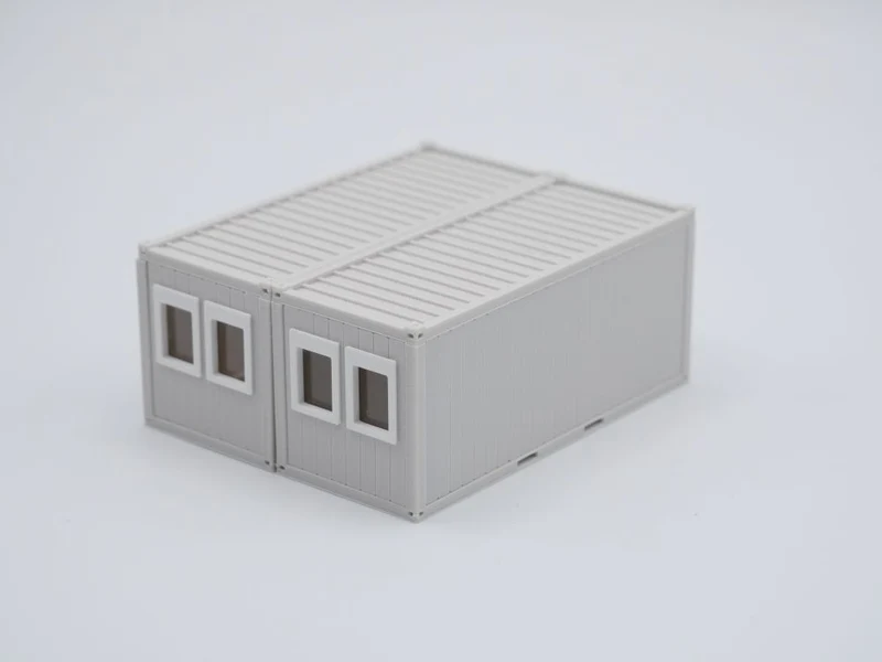Doppel Bürocontainer - Baucontainer - Maßstab 1:87 - Farbe: lichtgrau