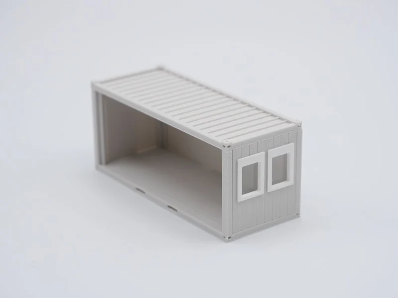 Bürocontainer Typ 3 - Baucontainer - Maßstab 1:87 - Farbe: lichtgrau