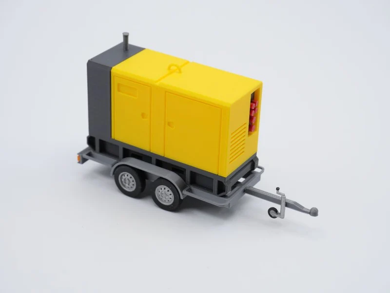 Stromerzeuger mit Anhänger - Stromaggregat - Stromgenerator - Maßstab 1:50