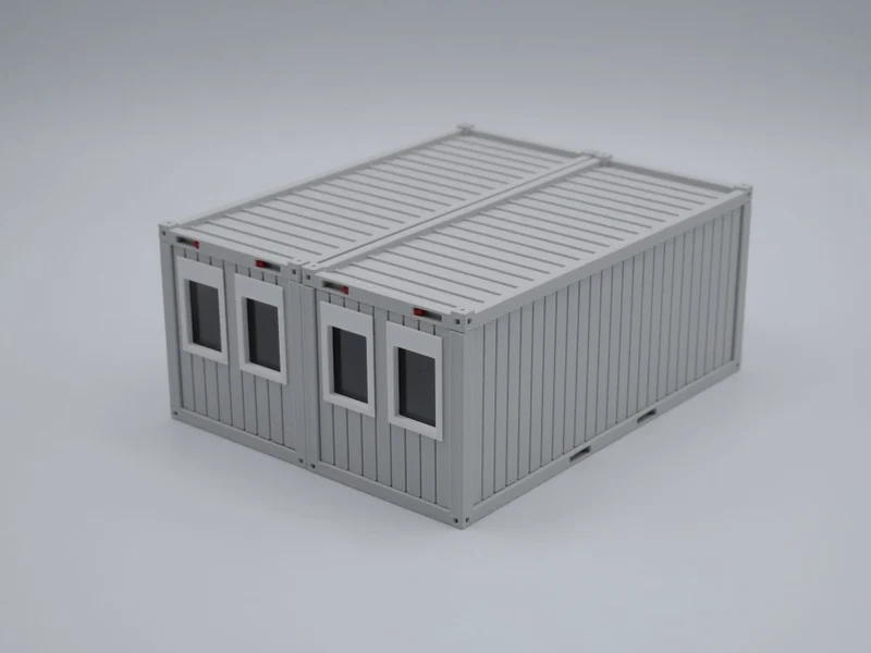 Doppel Bürocontainer - Baucontainer - Maßstab 1:50 - Farbe: lichtgrau