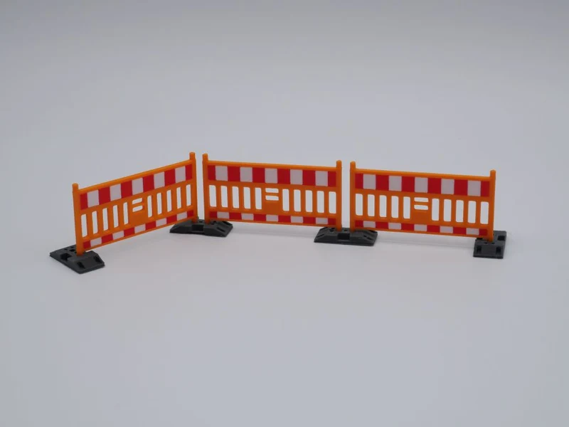 Absperrschranke orange/weiß/rot - Maßstab 1:50 - 8 Stück inkl. Transportgestell