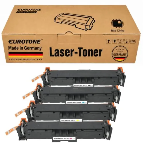 Toner compatible Eurotone pour HP W2200A – Noir/Cyan/Magenta/Jaune – pour 4302fdw, 4202dw
