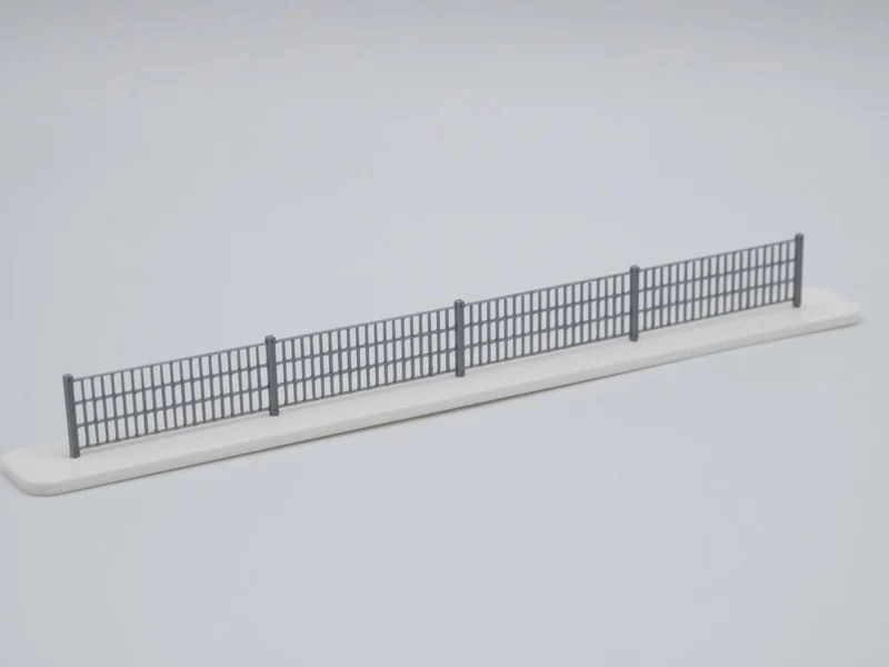 H0 Stabmattenzaun, Industriezaun, Metallzaun, Gartenzaun - Silber - Höhe 12mm