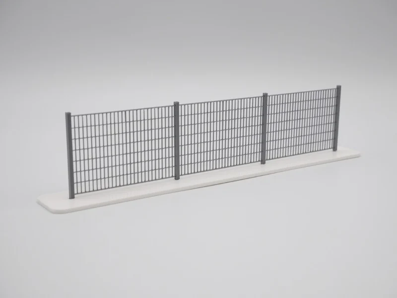 Stahlmattenzaun Industriezaun Fabrikzaun - Maßstab 1:50 - Silber