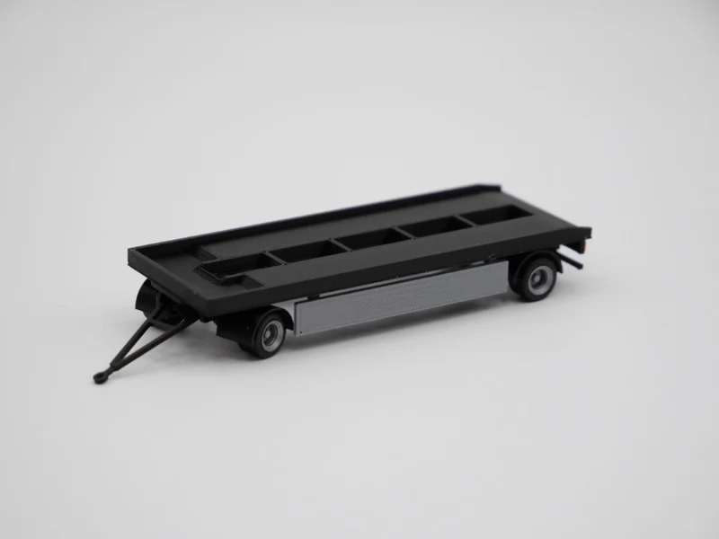 H0 Anhänger - 2achsig - Abrollmulden - Abrollcontainer - Tieflader - Farbe schwarz - Bausatz