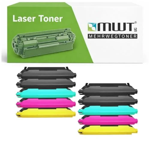 10 herbruikbare tonercartridges compatibel met Dell 1230C – Zwart/Cyaan/Magenta/Geel – voor 1235c, 1235cn