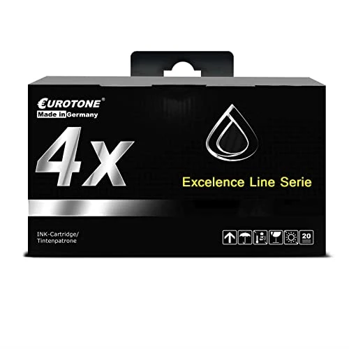 4 cartouches d'encre Eurotone compatibles avec Epson 16XL – Noir – pour Epson WorkForce WF-2010 W et Epson WorkForce WF-2110 W