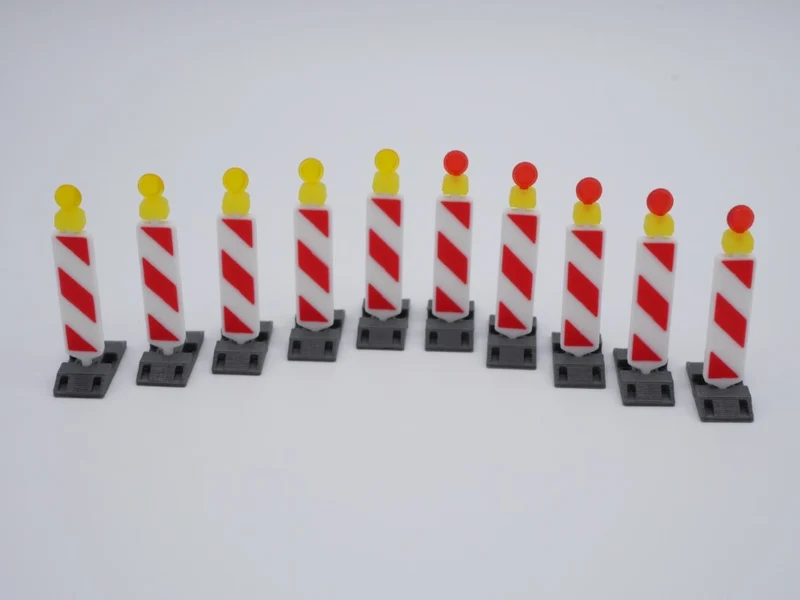 Warnbake mit Warnleuchte - Maßstab 1:50 - 10 Stück