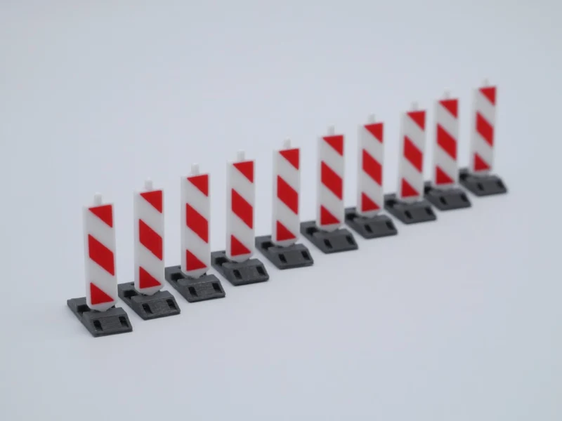 Warnbake - Maßstab 1:50 - Farbe rot/weiß 10 Stück