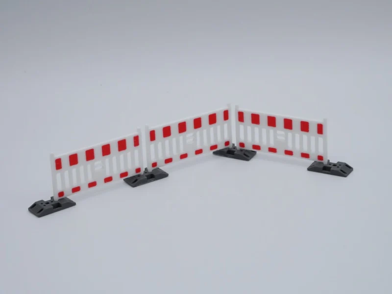 Absperrschranke weiß/rot - Maßstab 1:50 - 8 Stück inkl. Transportgestell
