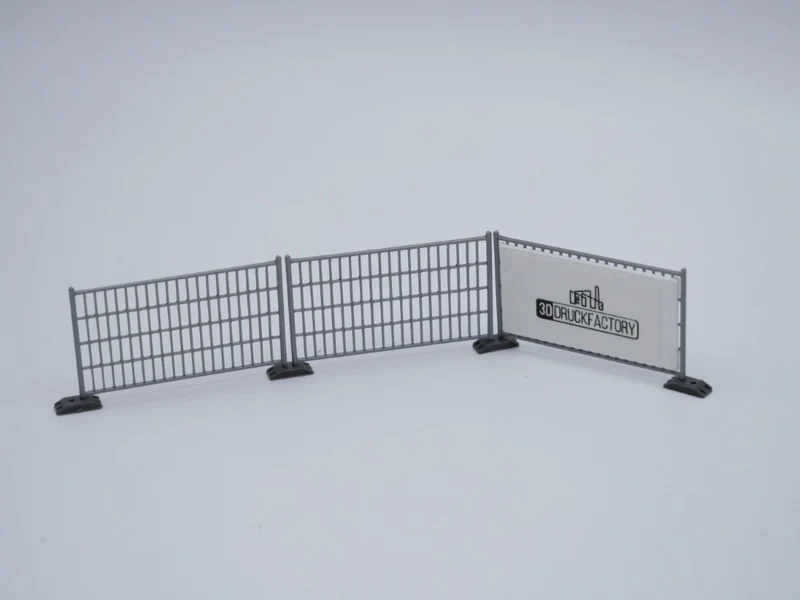 H0 - Bauzaun - Silber - 10 Stück