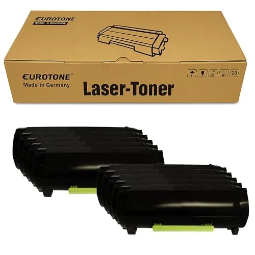10 картриджей с тонером Eurotone, совместимых с Lexmark 51B2000 – черные – для Lexmark MS 317 dn, Lexmark MS 317 n