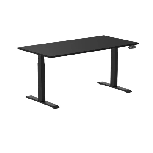 Desky Alpha Dual Sit Stand Gaming Desk - Straight Edge / 1500x750mm / Matte Black