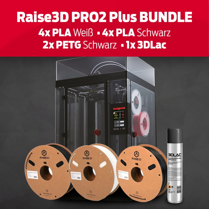 Bundle: Raise3D Pro2 Plus 3D-Drucker mit Dual-Extruder + Filament