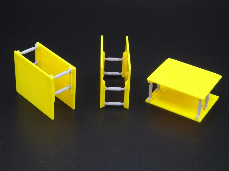 Verbaubox, Verbaukasten - Maßstab H0 1:87 - 3 Stück - Platte 35x28mm - Farbe: gelb