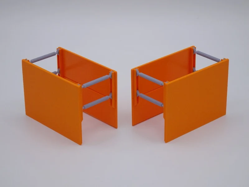 Verbaubox / Verbaukasten - Maßstab 1:50 - 2 Stück - Platte 70x50 mm - Farbe orange