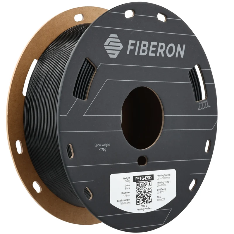 Polymaker Fiberon PETG-ESD Black 1,75 mm 500 g - ESD-Filament