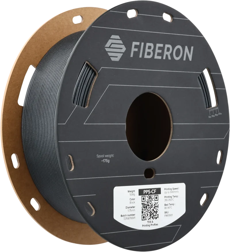 Polymaker Fiberon PPS-CF10 Schwarz 1,75 mm 500 g - Hochtemperatur-CF-Filament