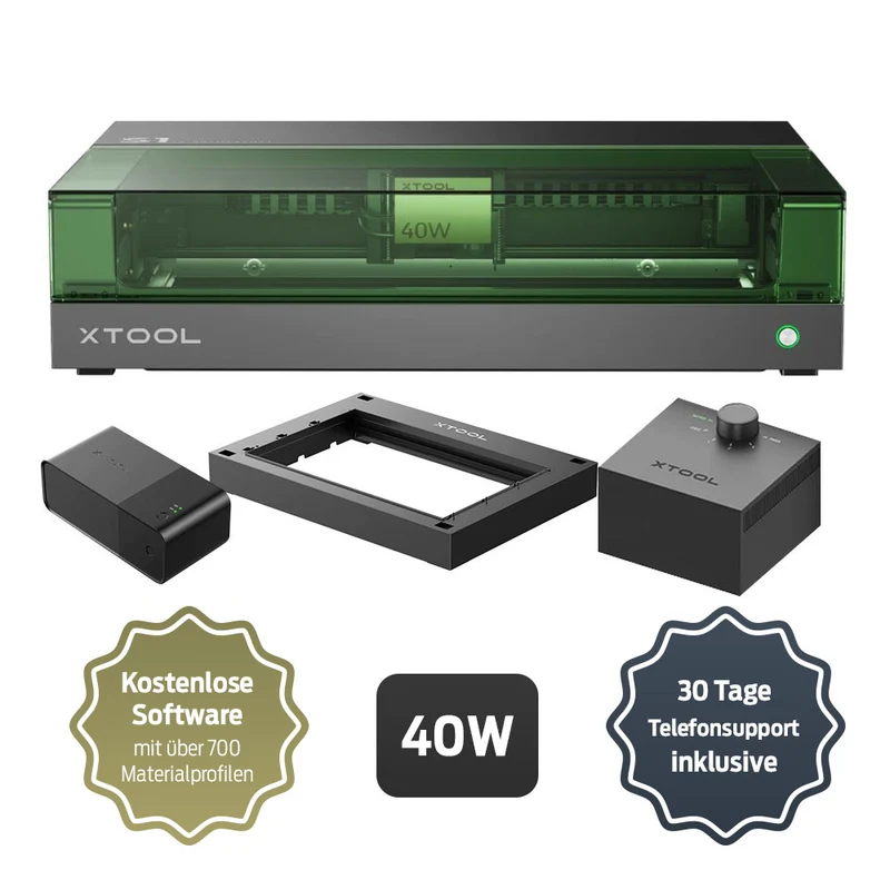 xTool S1 Geschlossener Diodenlaserschneider 40W - Basic Kit- + Fire Safety Kit
