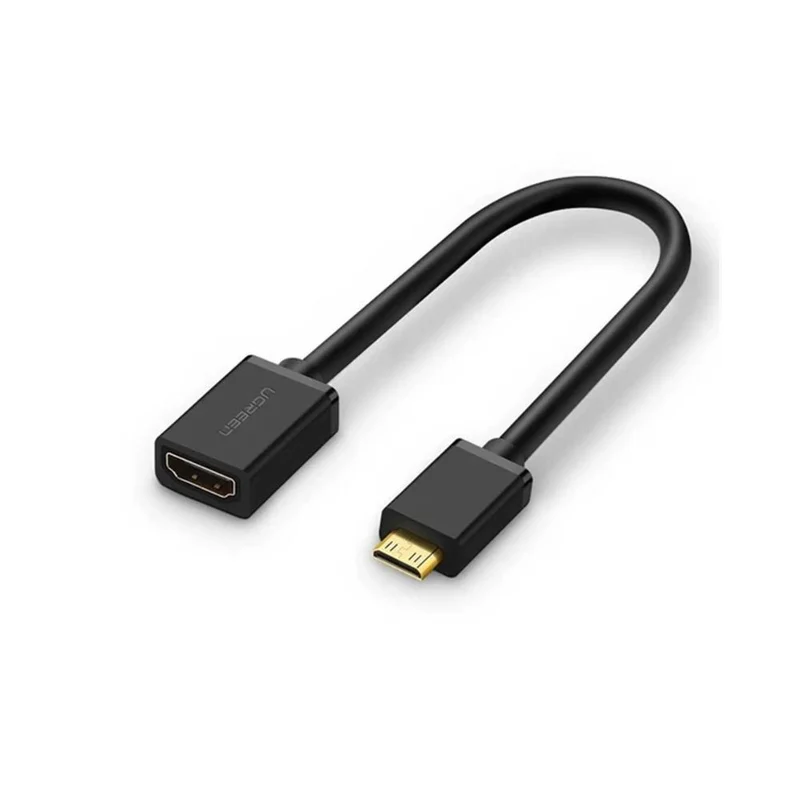 UGREEN Mini HDMI Male to HDMI Female Adapter Cable - 22cm (Black)