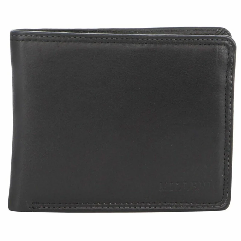 Milleni Men's Leather Card/Cash RFID Protected Tab Wallet 11cm Black