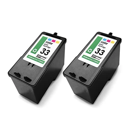 2x Eurotone inktcartridges compatibel met Lexmark 33XL – Meerkleurig – voor HP OfficeJet 6100 e-Printer, HP OfficeJet 6600 e-All-in-One