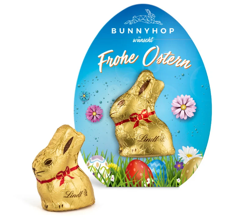 Lindt Mini Goldhase in Ostereikartonage