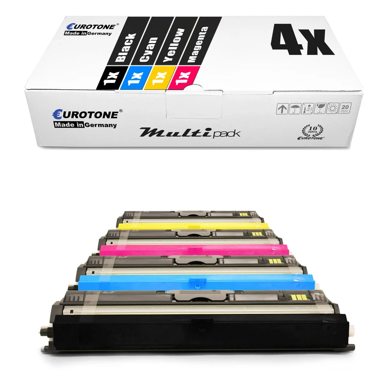 4x toner alternatif pour Epson C13S050556 C13S050554 C13S050557 C13S050555: noir + cyan + magenta + jaune