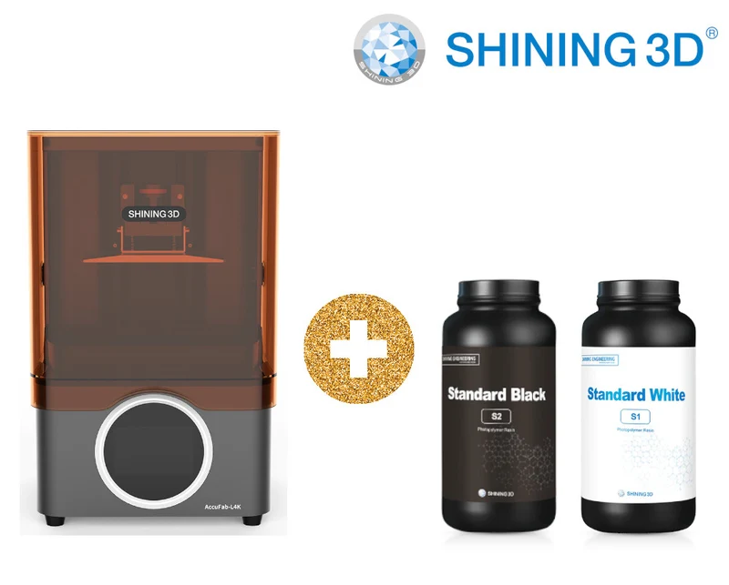 Bundle: Shining3D AccuFab-L4K Hochpräziser SLA 3D-Drucker + 2x Shining3D Standard Resin