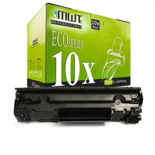 10 cartouches de toner réutilisables compatibles avec HP CB435A – Noir – pour HP LaserJet P 1005, HP LaserJet P 1006