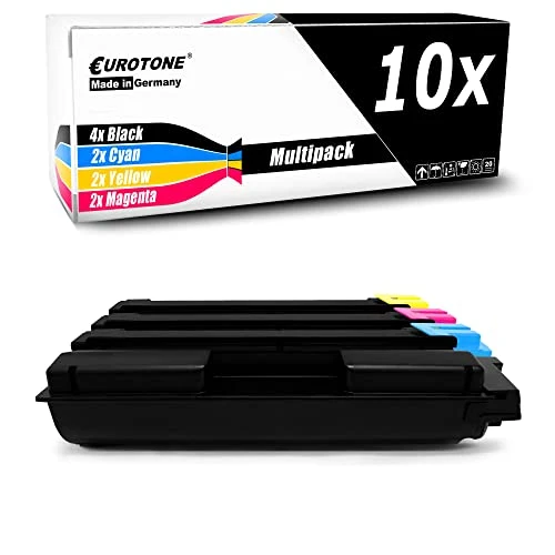 10 cartouches de toner Eurotone compatibles avec Kyocera TK-5270 – Noir/Cyan/Magenta/Jaune – pour Kyocera ECOSYS M 6230 cidn, Kyocera ECOSYS M 6230 cidnt