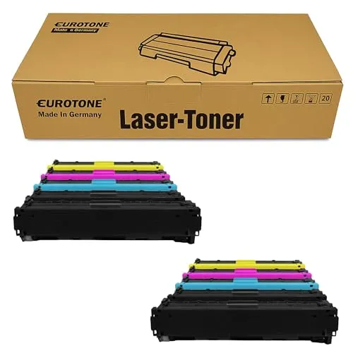10x Eurotone toner cartridges compatible with HP CB540A – Black/Cyan/Magenta/Yellow – for HP Color LaserJet CM 1300 Series, HP Color LaserJet CM 1312 CB MFP