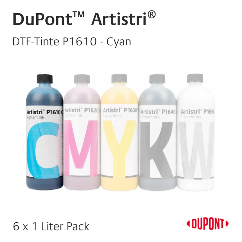 DuPont™ Artistri® Premium DTF-Tinten - 6 x 1 Liter Pack