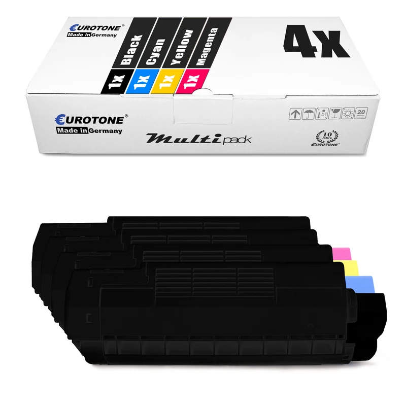 4x toners alternatifs pour OKI 42127408 noir + 42127407 cyan + 42127406 magenta + 42127405 jaune