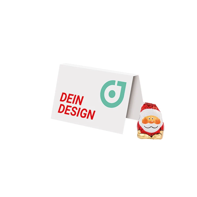 Werbekarte Mini Schokoladen Weihnachtsmann