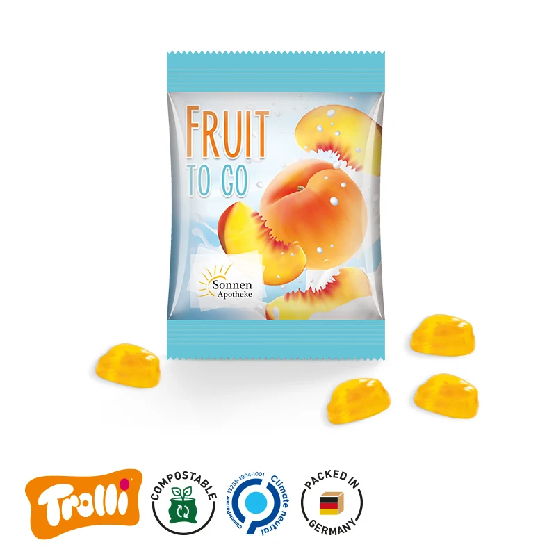 Minitüte Vitamin Fruchtgummi Pfirsich kompostierbar