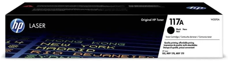 1x оригинальный тонер HP W2070A черный 117A