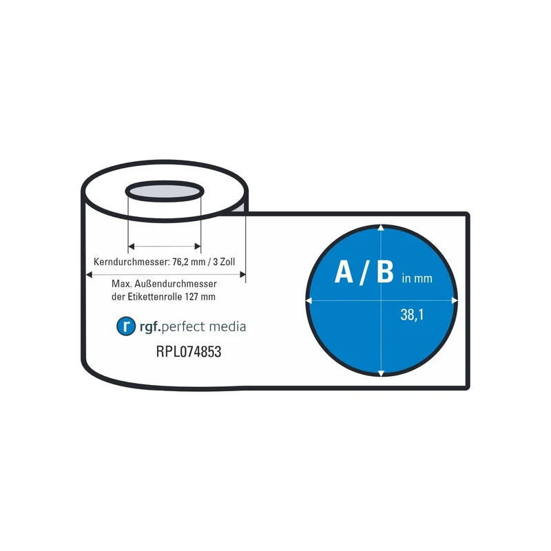 RPLLPE018 - Papier-Etiketten, Weiß, Strukturiert, Permanent, Toner / LED / Laser - Rund & Oval