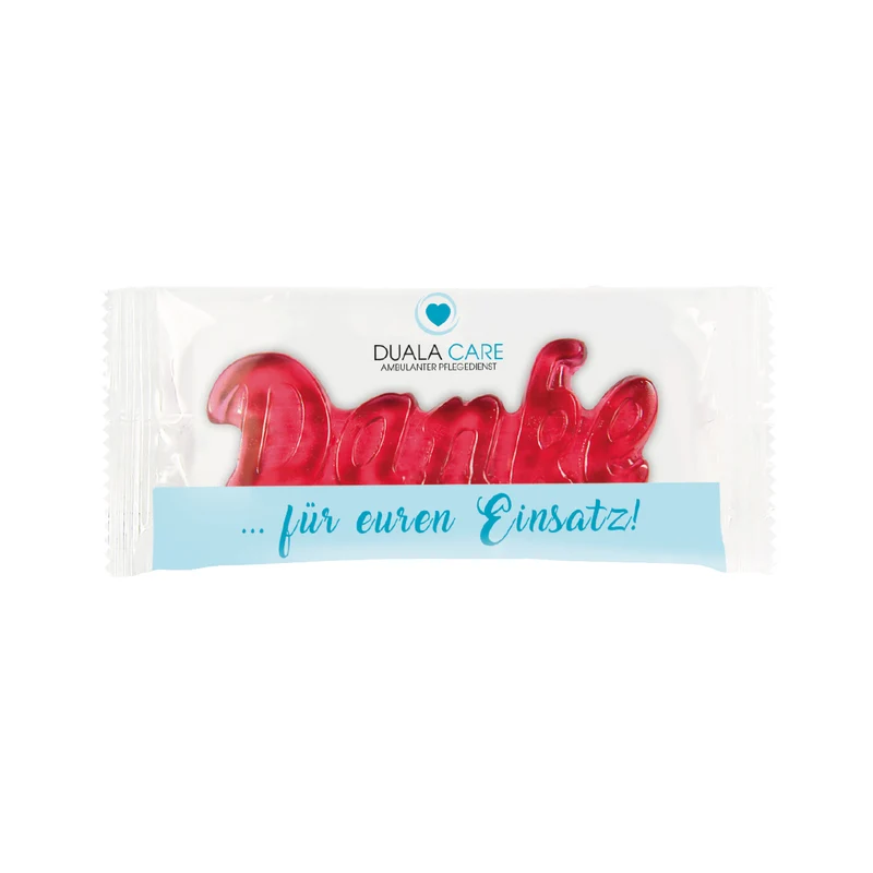 Fruchtgummi "Danke" kompostierbar