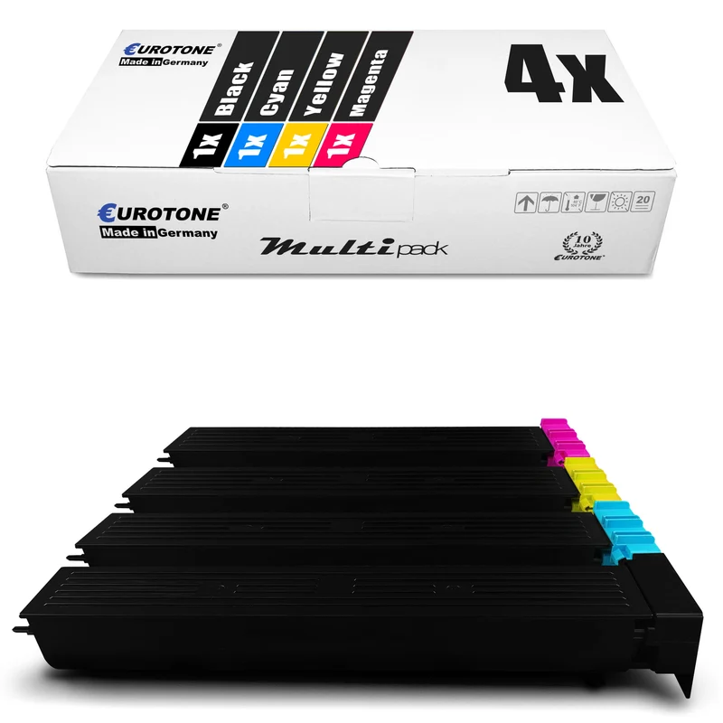 4x alternatieve toners voor Konica Minolta TN-613: TN-613K A0TM150 zwart + TN-613C A0TM450 cyaan + TN-613M A0TM350 magenta + TN-613Y A0TM250 geel