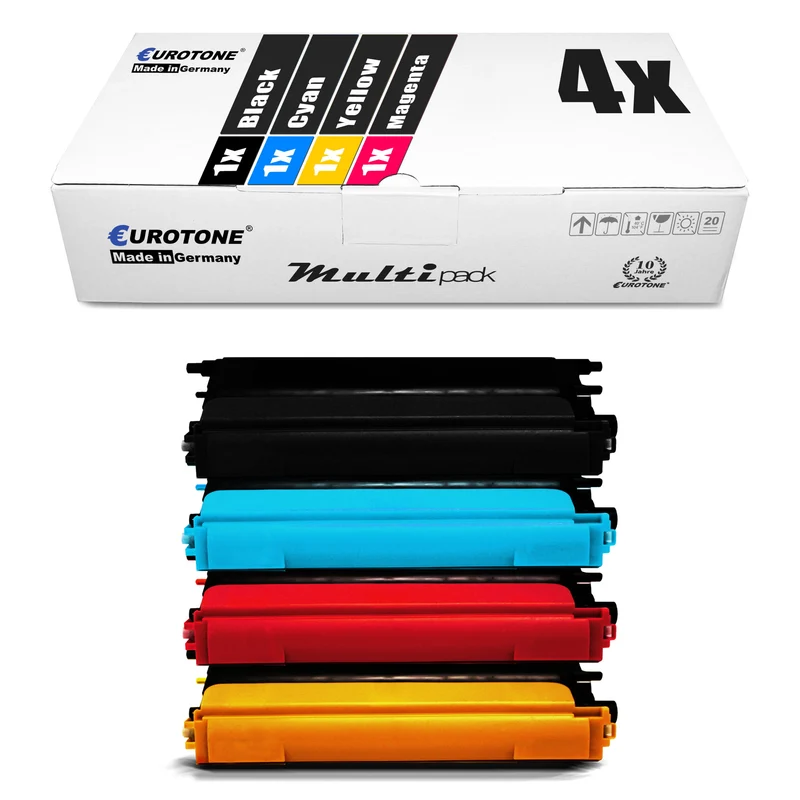 4x toners alternatifs pour Brother TN-135: TN-135BK noir + TN-135C cyan + TN-135M magenta + TN-135Y jaune