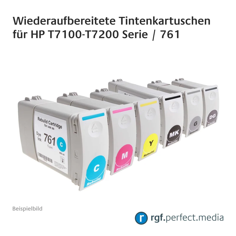 Wiederaufbereitete Tintenkartuschen No.761 Serie kompatibel für Hewlett Packard T7100-T7200 Serie