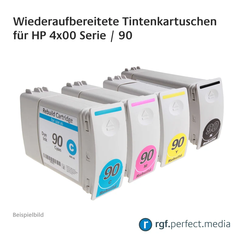 Wiederaufbereitete Tintenkartuschen No.90 Serie kompatibel für Hewlett Packard 4x00 Serie