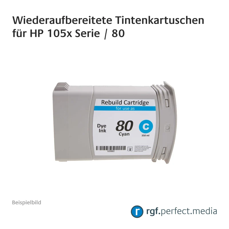 Wiederaufbereitete Tintenkartuschen No.80 Serie kompatibel für Hewlett Packard 105x Serie