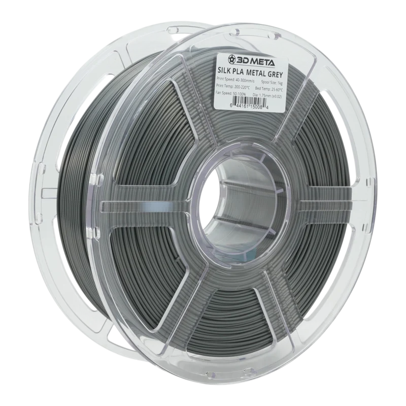 3D META Silk PLA 3D Printing Filament - Metal Grey